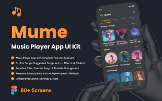 音乐播放器应用程序UI套件Mume – Music Player App UI Kit