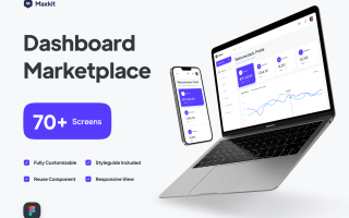 市场仪表板UI套件素材下载Maxkit – Marketplace Dashboard UI Kit