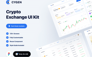 加密货币交易所仪表板用户界面套件Cygen – Crypto Exchange Dashboard UI Kit