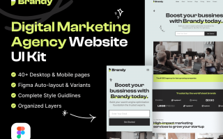 数字营销机构网站UI套件Brandy – Digital Marketing Agency Website UI Kit