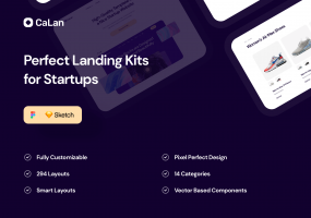 精致文艺UI设计套件模板素材CaLan Landing Kits