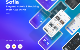 精美时尚IOS风格旅店服务应用APP Sofia iOS UI Kit