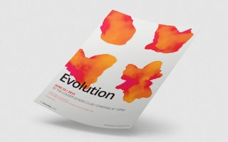 水彩画渐变风传单/海报Evolution Flyer Poster