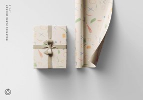 涂鸦风格高端包装样机Wrapping Paper Mockup-20190617T033540Z-001