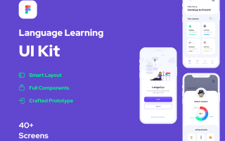 语言应用程序移动应用程序素材模板Language Learning App