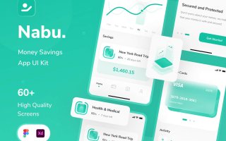 省钱应用UI套件简约模板素材Nabu – Money Savings App UI KIt