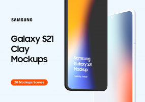 安卓手机概念化设计样机素材Samsung Galaxy S21 – 20 Clay Mockups