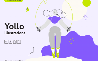 运动/健身和健康生活方式插图模板素材Yollo – Sport, Gym Illustration