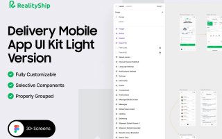 交通类管理应用模版素材RealityShip – delivery and shipping app UI kit Design