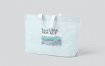 手提购物袋纤薄的宽织物手提袋样机模版素材下载23YA7QG