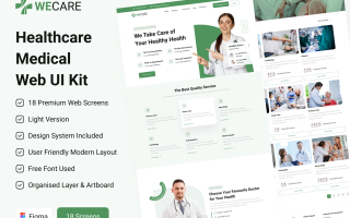 医疗健康管理应用类模版Healthcare Medical Web UI Kit