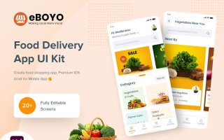 美食类移动端美食素材模板素材Eboyo – Multipurpose Ecommerce UI Design Template