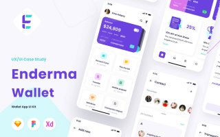 钱包 – 金融应用 UI 套件模板素材Enderma Wallet – Finance App UI Kit
