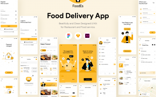 食品和餐厅配送用户界面UI套件