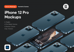 苹果手机样机模板素材下载iPhone 13 Pro Isometric Pack