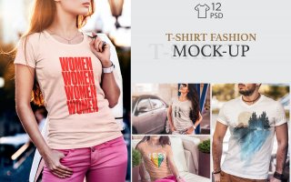 女性T恤时尚模型素材模版下载FKLXCR7