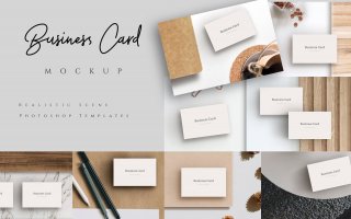 商业卡片模板素材企业品牌样机Business Card Mockup   G2N2HMS