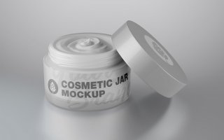 奶油化妆品罐模型Cream Cosmetic Jar Mockup  L3SQH7G