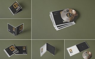 高端唱片样机素材场景素材模板6 CD Cover Mockups