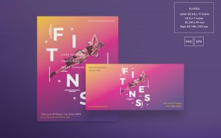 健身健身房传单和海报/传单模板Fitness Gym Flyer and Poster Template
