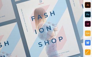 时尚店宣传活动海报/传单模板展示Fashion Shop Poster 4n2bwmq