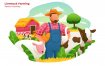 畜牧业矢量创意场景插画素材下载Livestock Farming – Vector Illustration