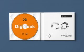高端精品唱片样机素材模板展示CD Digi Pack Mock up 8