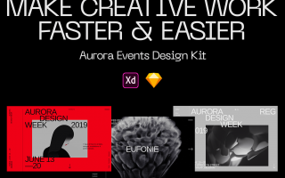 现代简洁设计套件工具包模板Aurora Events Design Kit