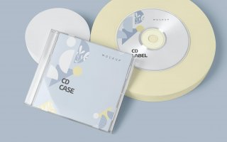 古典音乐CD标签和包装盒样机模版素材9GZQ7EC