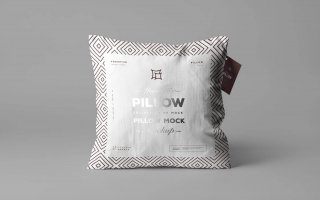 高端逼真质感的枕头抱枕设计VI样机展示模型pillow mock up