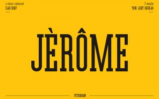 平板衬线是线性字体下载Jerome – Condensed Slab Serif