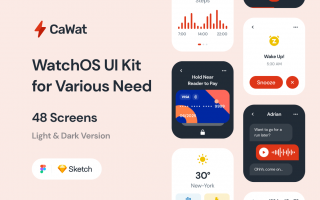 智能手表CaWat WatchOS UI套件模板素材