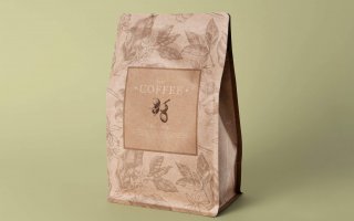 咖啡工艺袋实物模型素材下载Coffee Craft Bag Mockup  PNXJB5V