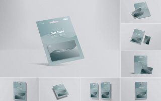 礼品卡实物品牌模型素材Gift Card Mockup  YMXWH6L