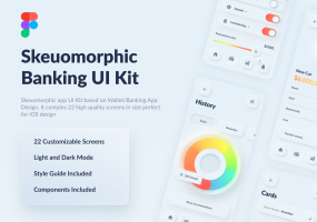 流行趋势设计控件模板素材下载Skeuomorph Wallet Banking App UI Kit