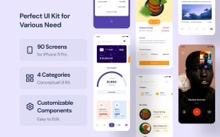 美食外卖应用设计模版素材CaBu Multi-Purpose iOS UI Kit