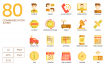 80个通讯图标| 焦糖系列风格图标系列 80 Communication Icons | Caramel Series