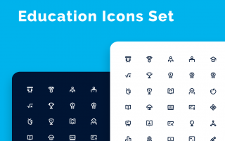 教育行业图标线性图标系列模版素材Education Icons Set