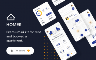 精致高端公寓搜索移动应用模版素材下载Homer Apartment App UI Kit