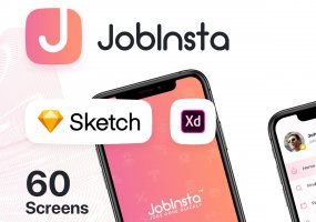 在线服务行业移动应用程序模版素材JobInsta UI Kit