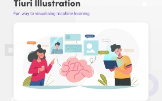智能机器学习插图设计控件模版素材Tiuri – Machine Learning Illustrations