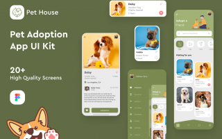 领养宠物/宠物领养应用UI套件Pet House – Pet Adoption App UI Kit