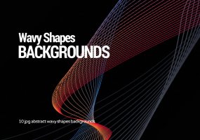 科技渐变线条素材背景下载Abstract Wavy Shapes Backgrounds