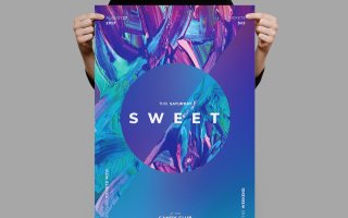 油画笔触色彩肌理风色彩的传单/海报模板Sweet Flyer / Poster Template