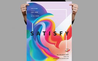 渐变风海报/传单模板展示素材Satisfy Poster Flyer