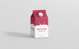 果汁/牛奶样机 –  500毫升纸箱 素材智能贴图样机Juice Milk Mockup 500ml Carton Box