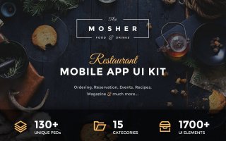 欧美现代风格餐饮行业APP Mosher_-_Restaurant_Mobile_App_UI_Kit