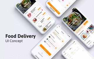 扁平化IOS风格餐厅和食品移动端UI工具包 Restaurant and Food Mobile UI kit for Sketch