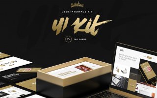 黑金网页Web UI工具包素材 Milestone UI Kit