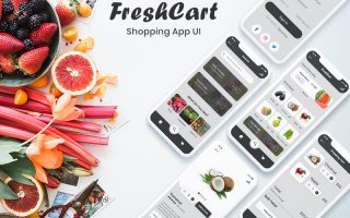 电子商务平台的购物应用UI套件 FreshCart – Shopping App UI Kits for eCommerce Platform
